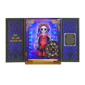 Elegant Day of the Dead Doll with Red Dress